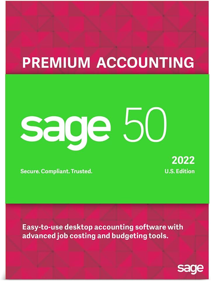 Sage 50 Premium Accounting 2022 1-User Accounting Software J793668