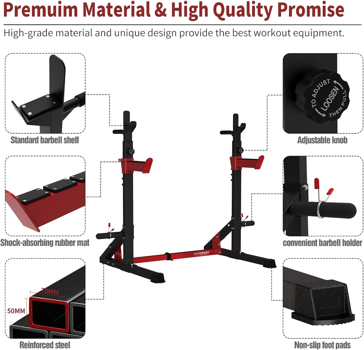 Adjustable Power Rack with Dip Bar Station M945614