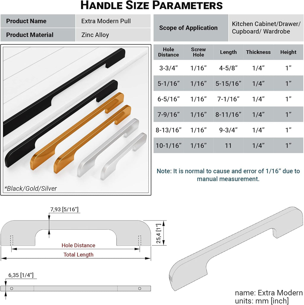 Solid Aluminum Cabinet Handles Silver Pack of 45 A769