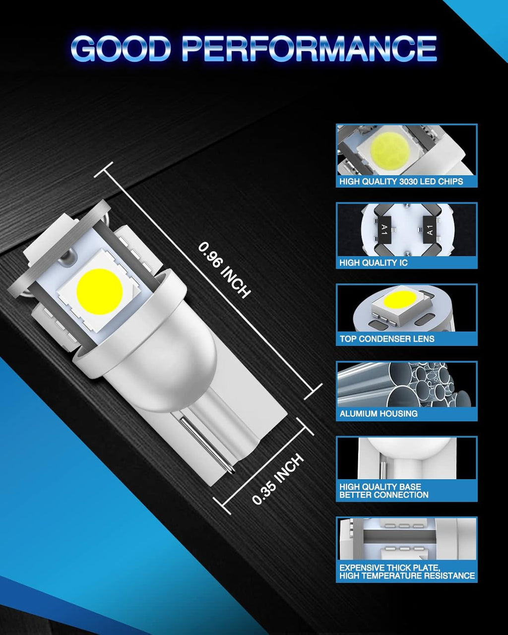 194 LED Bulbs White 12V Pack of 2 Q805631