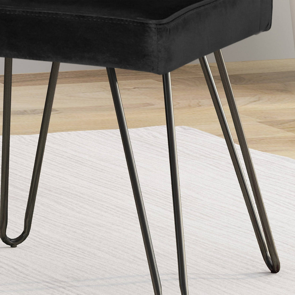 Set of 2 Tufted Velvet Dining Chairs Black X82313