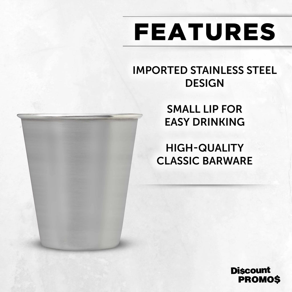 2.5 oz Set of 10 Stainless Steel Shot Glasses C435