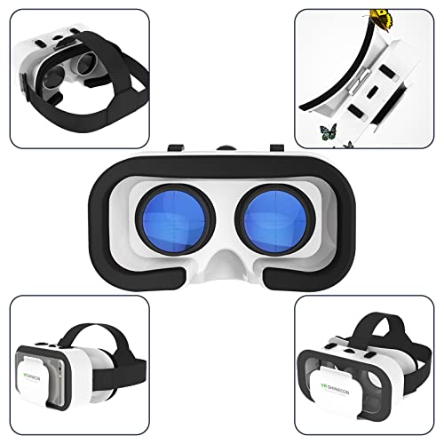 Adjustable 3D VR Glasses for Phone with Controller, Compatible 4.7-6.5 inch (Black) B17297