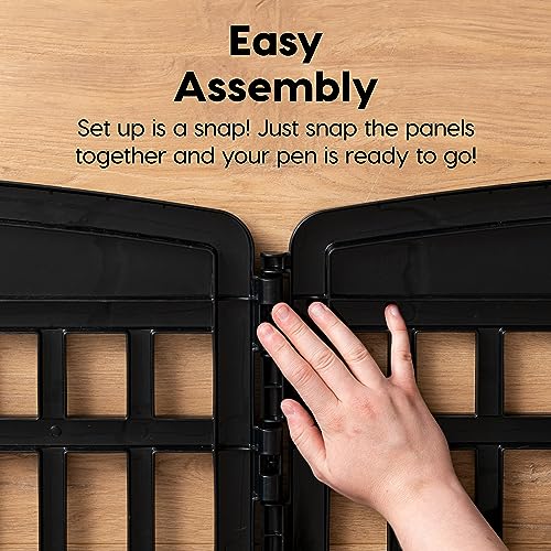 Black 8-Panel Dog Playpen with Door H662
