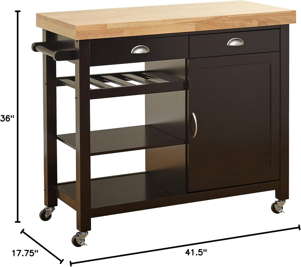 Wenge/Natural Storage Kitchen Cart I953012