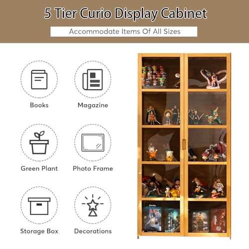 68" Curio Display Cabinet with Acrylic Glass Door K72719