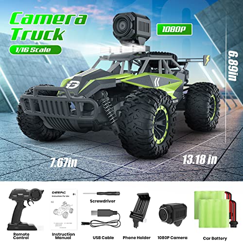 1:16 Scale Remote Control Car with 1080P HD Camera and LED Lights O2423