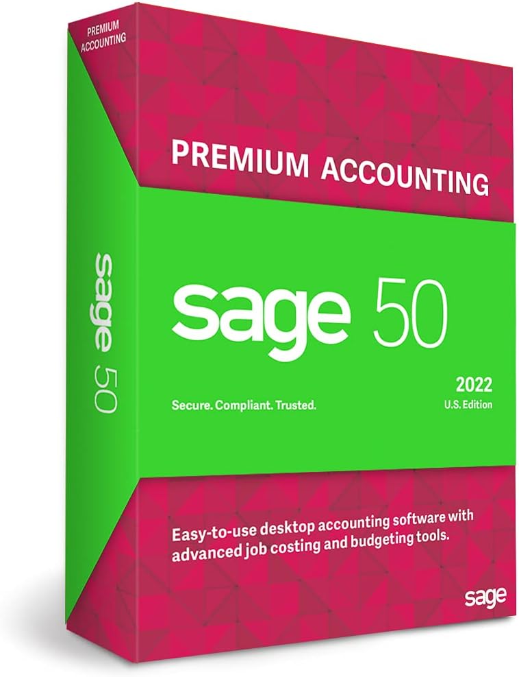Sage 50 Premium Accounting 2022 1-User Accounting Software J793668