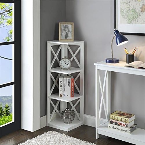 3 Shelf Corner Bookcase in White L62527