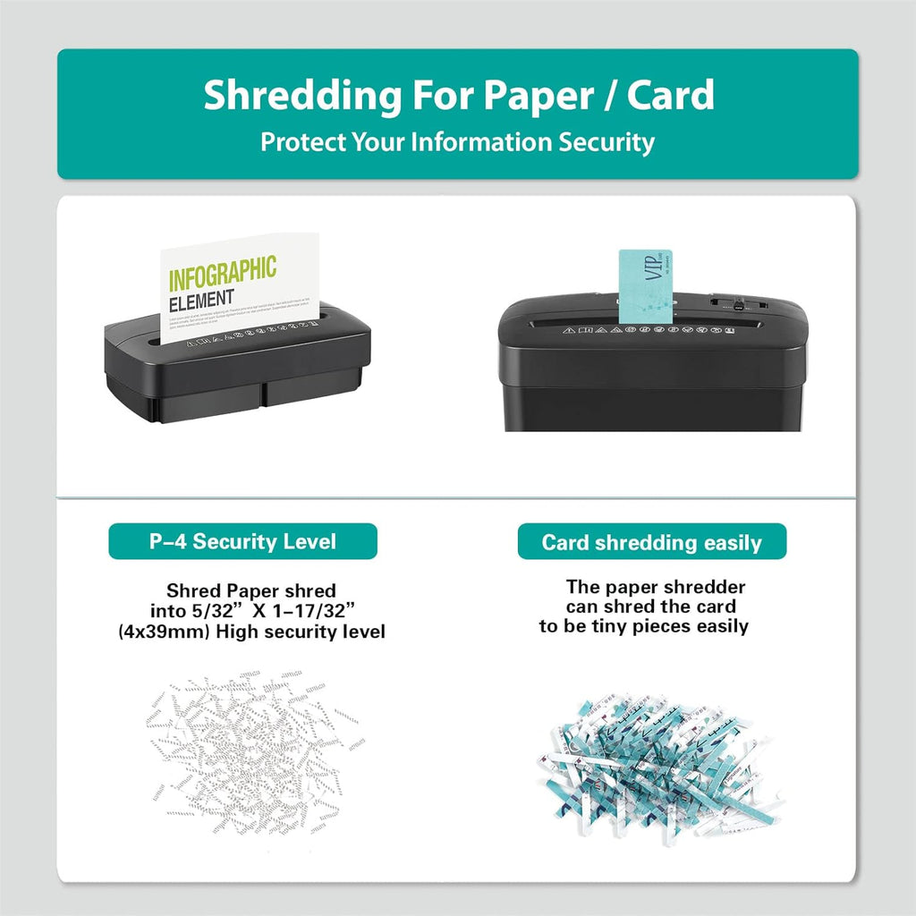6-Sheet Cross Cut Paper Shredder with Security Lock F48567
