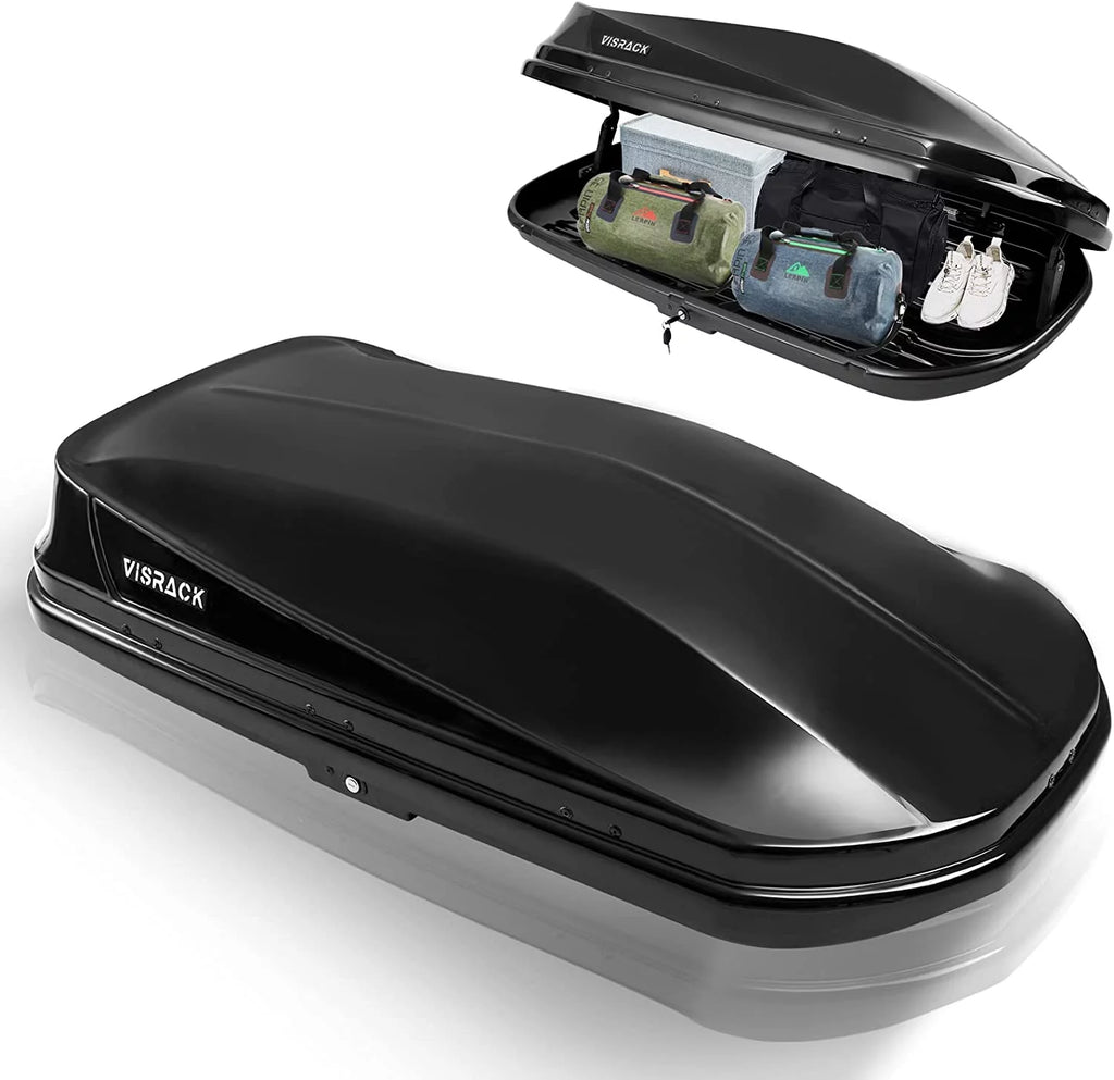 Large Hard Shell Rooftop Cargo Box, 62 x 31 x 15 Inches, 15 Cubic Feet, Black J962