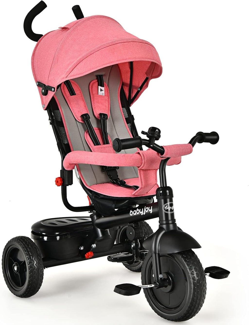 4-in-1 Toddler Tricycle with Push Handle and Canopy R212