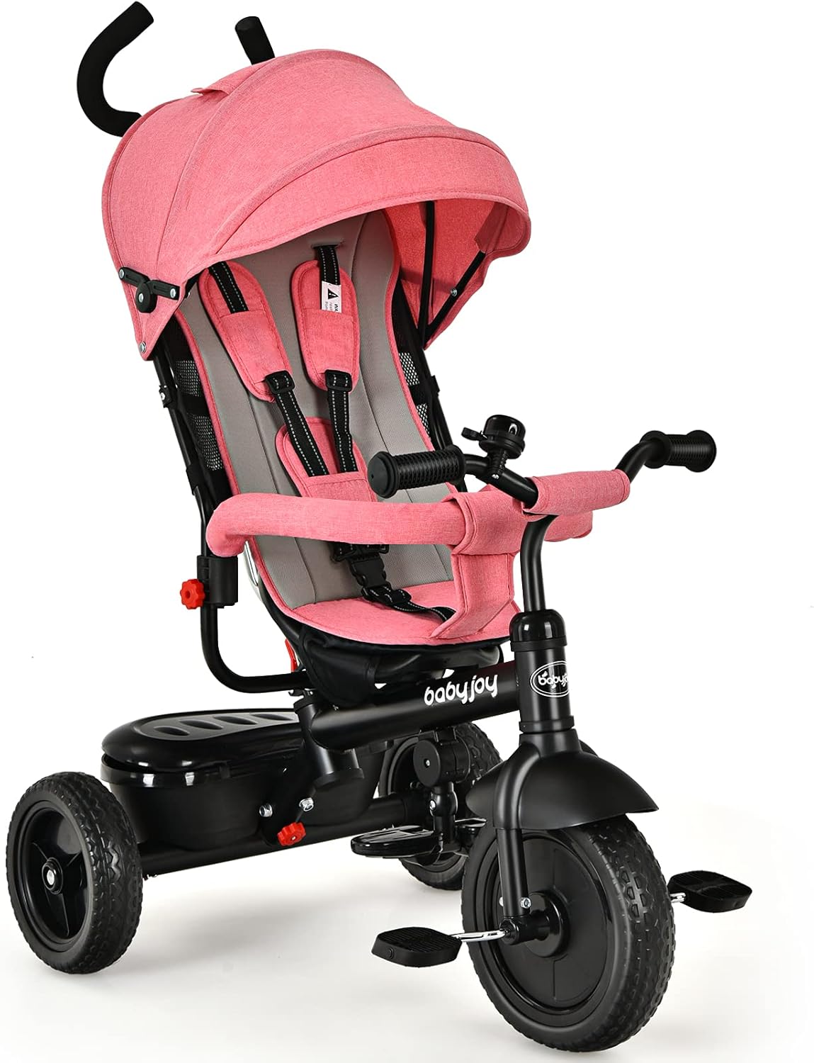 4-in-1 Toddler Tricycle with Push Handle and Canopy R212