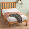 Rustic Pine Twin Wood Platform Bed Frame with Headboard D1994