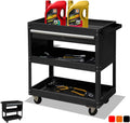 Black Tool Cart with Wheels and Drawers Q392783