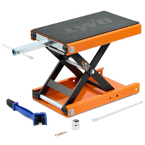 1100lb Motorcycle Scissor Lift Jack with Wide Deck T Handle T8195