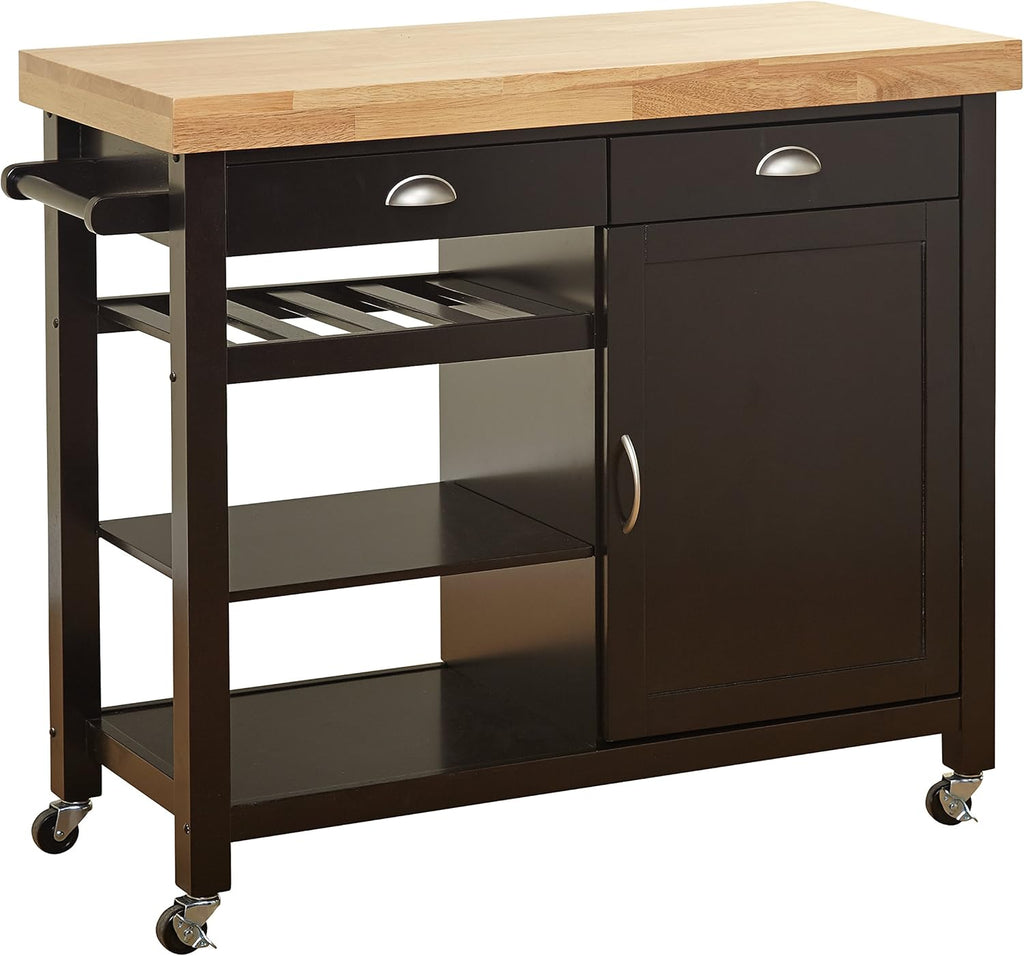 Wenge/Natural Storage Kitchen Cart I953012