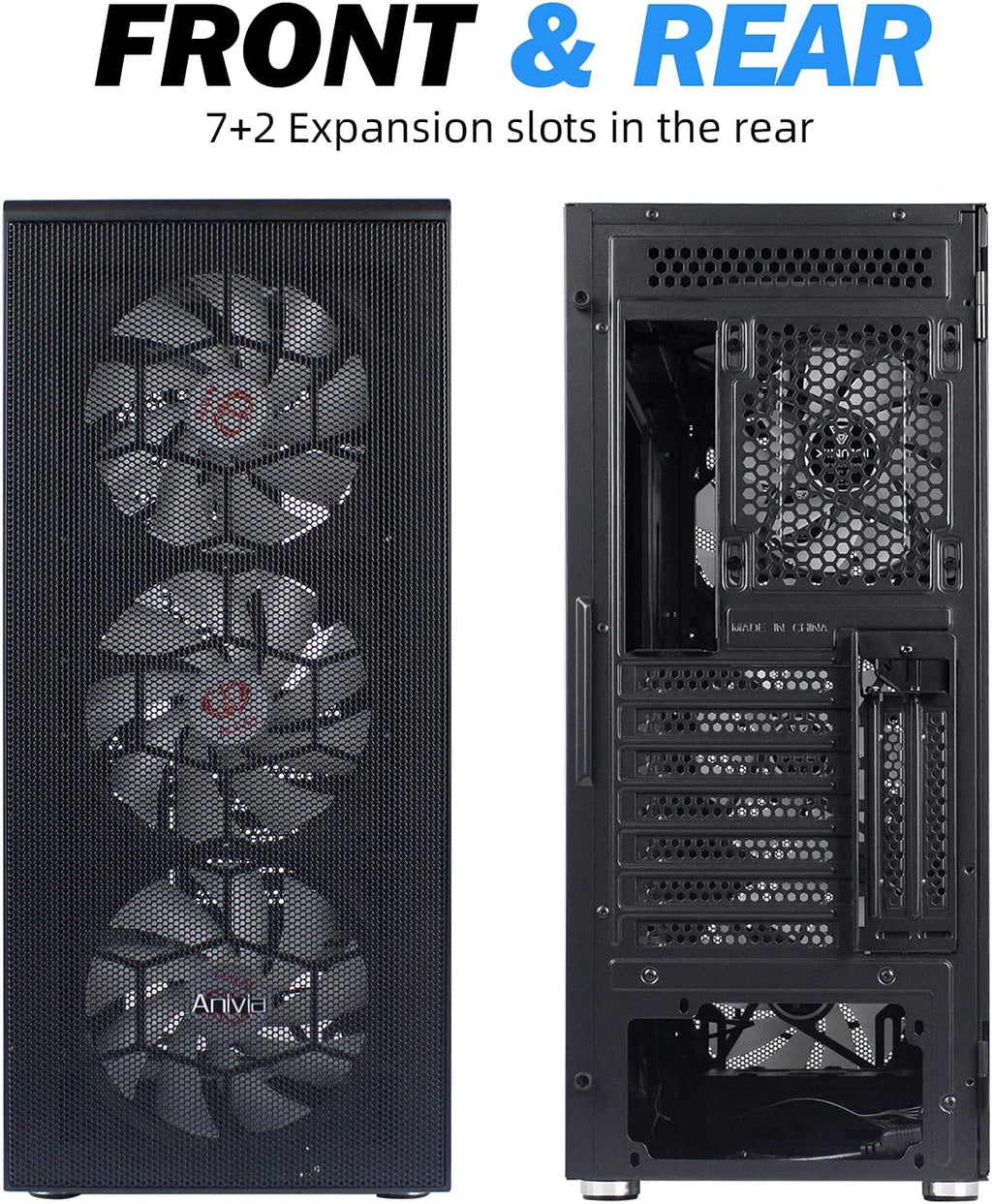 ATX Mid-Tower PC Gaming Case with 6 x 140mm Fans Glass Side Panel Q49077