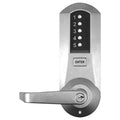 Satin Chrome Push Button Lock with Lever Q8675