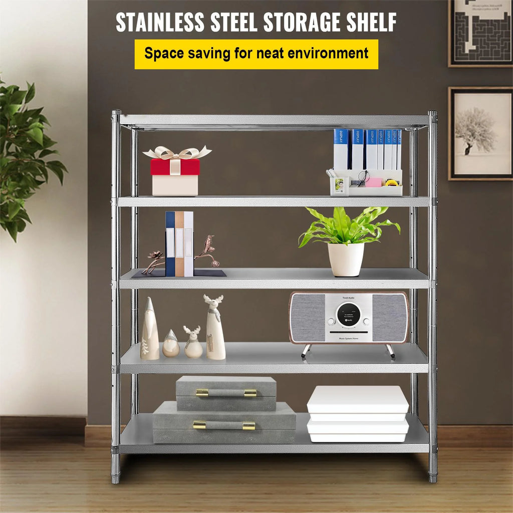 5-Tier Stainless Steel Shelving Unit 60x18.5 inch G74619