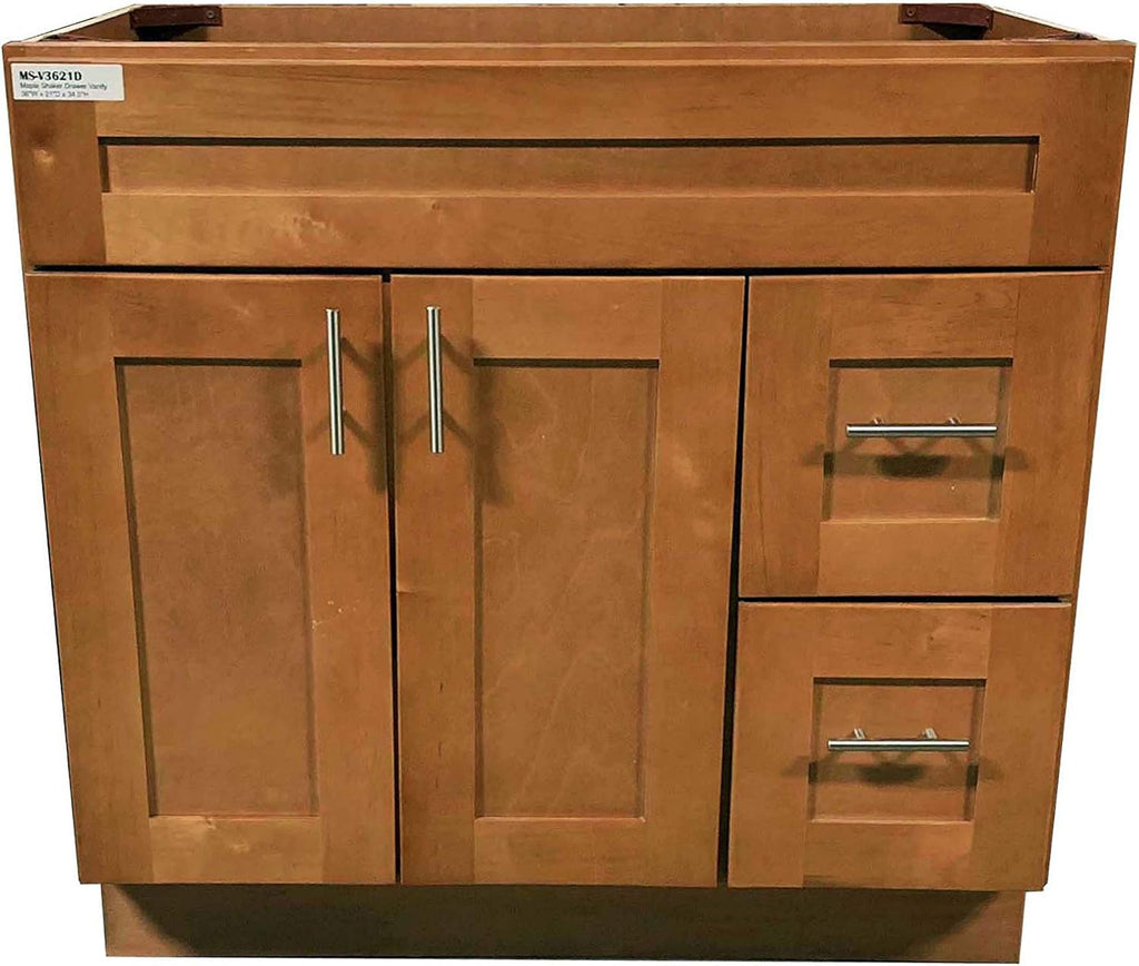 Maple Single-sink Bathroom Vanity Base Cabinet 36 Wide x 21 Deep H19904