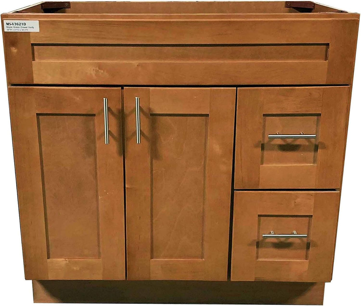 Maple Single-sink Bathroom Vanity Base Cabinet 36 Wide x 21 Deep H19904