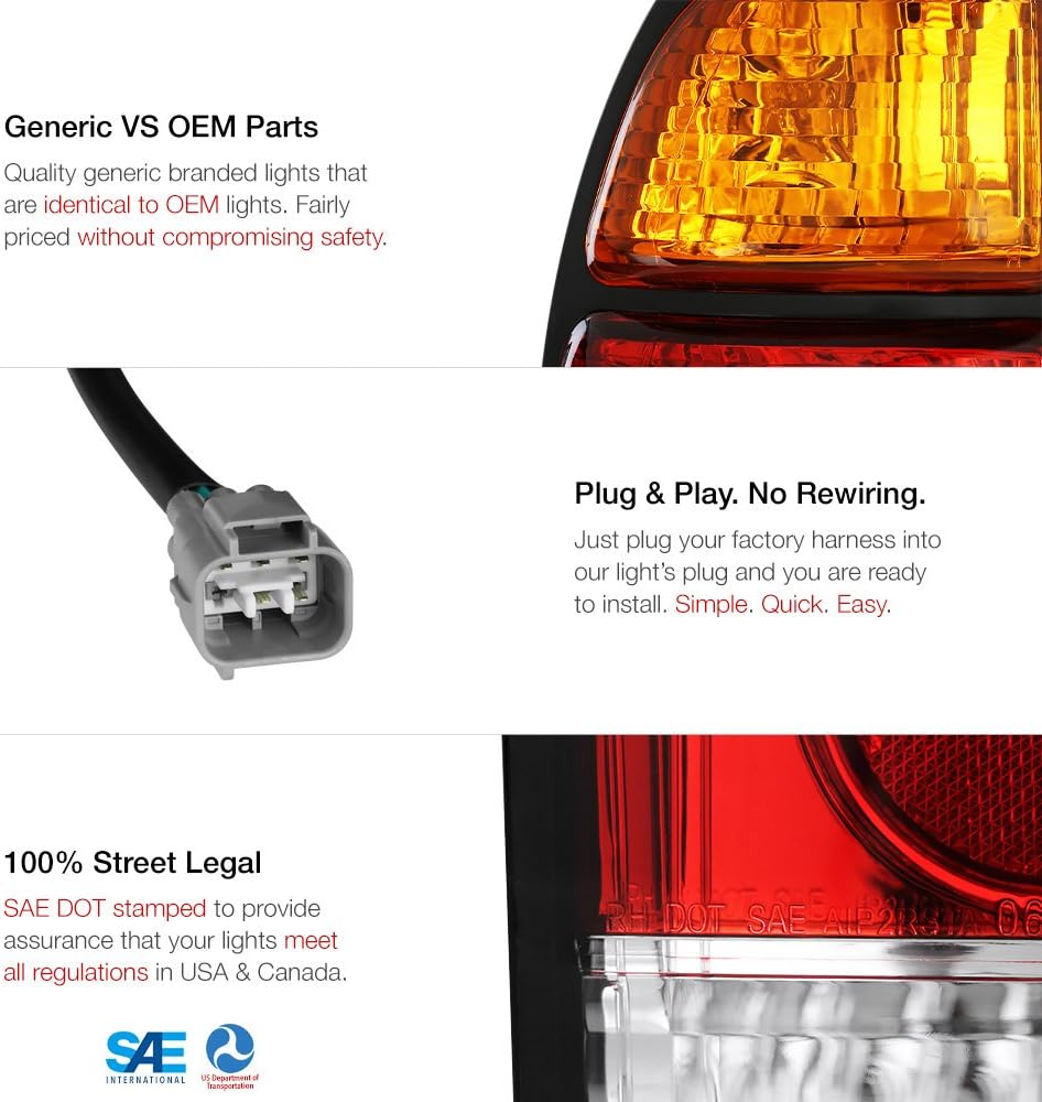 Red & Amber Tail Light Assembly J753467