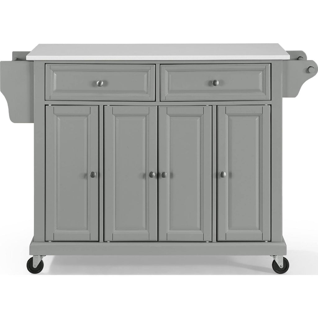 Full Size Granite Top Kitchen Cart/Island Gray/White E187684