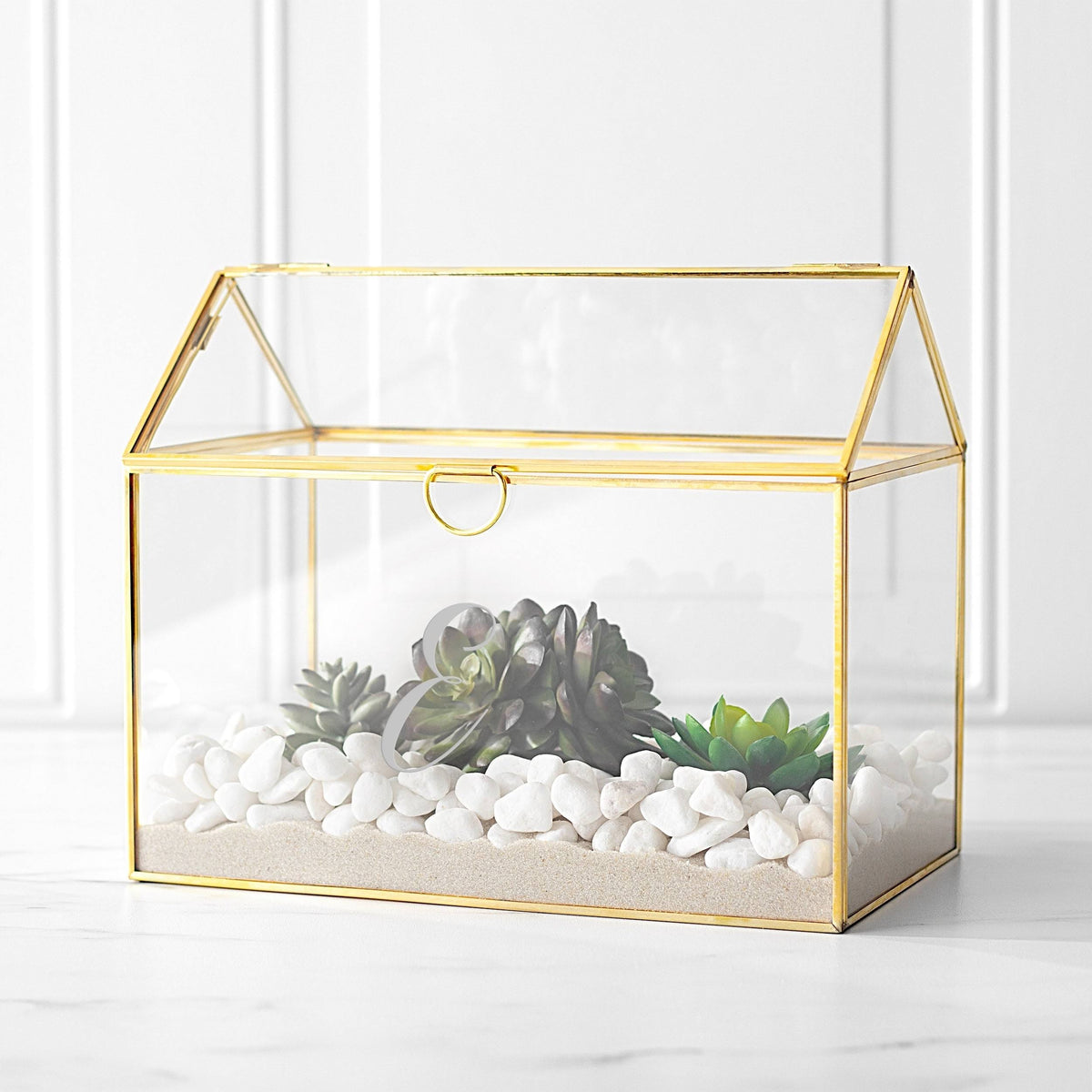 Gold Wedding Glass Terrarium Card Holder A528408
