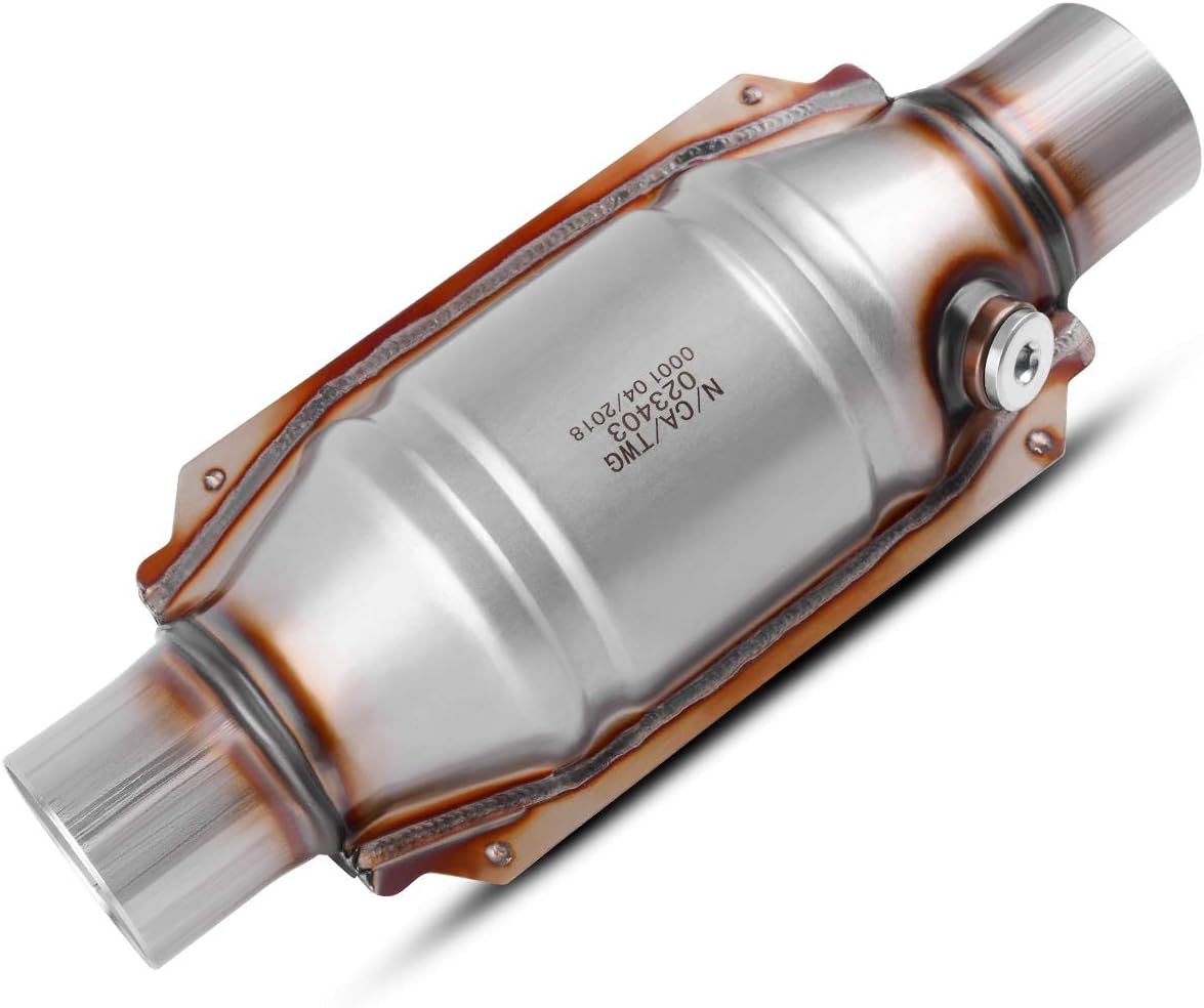 2.25 Inlet/Outlet Universal Catalytic Converter with O2 Port and Heat Shield Pack of 2 P50262
