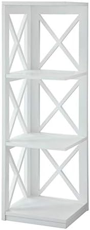 3 Shelf Corner Bookcase in White L62527