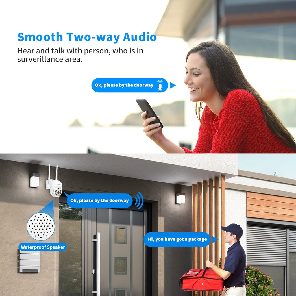 3MP Outdoor WiFi Pan/Tilt Security Camera with Floodlights G13165