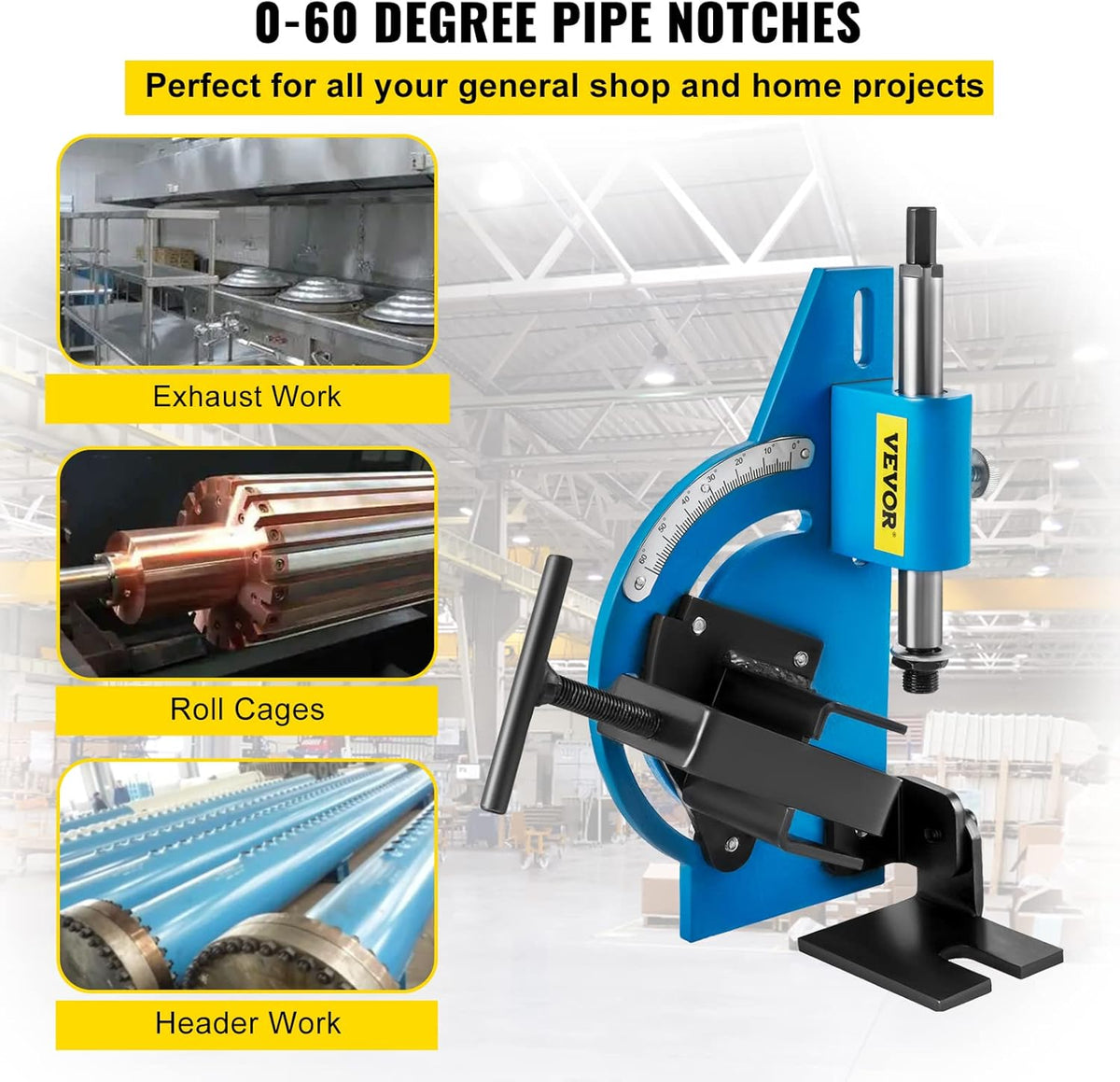 60 Degree Pipe Tubing Notcher with 13 Pc Hole Saw and Case C676