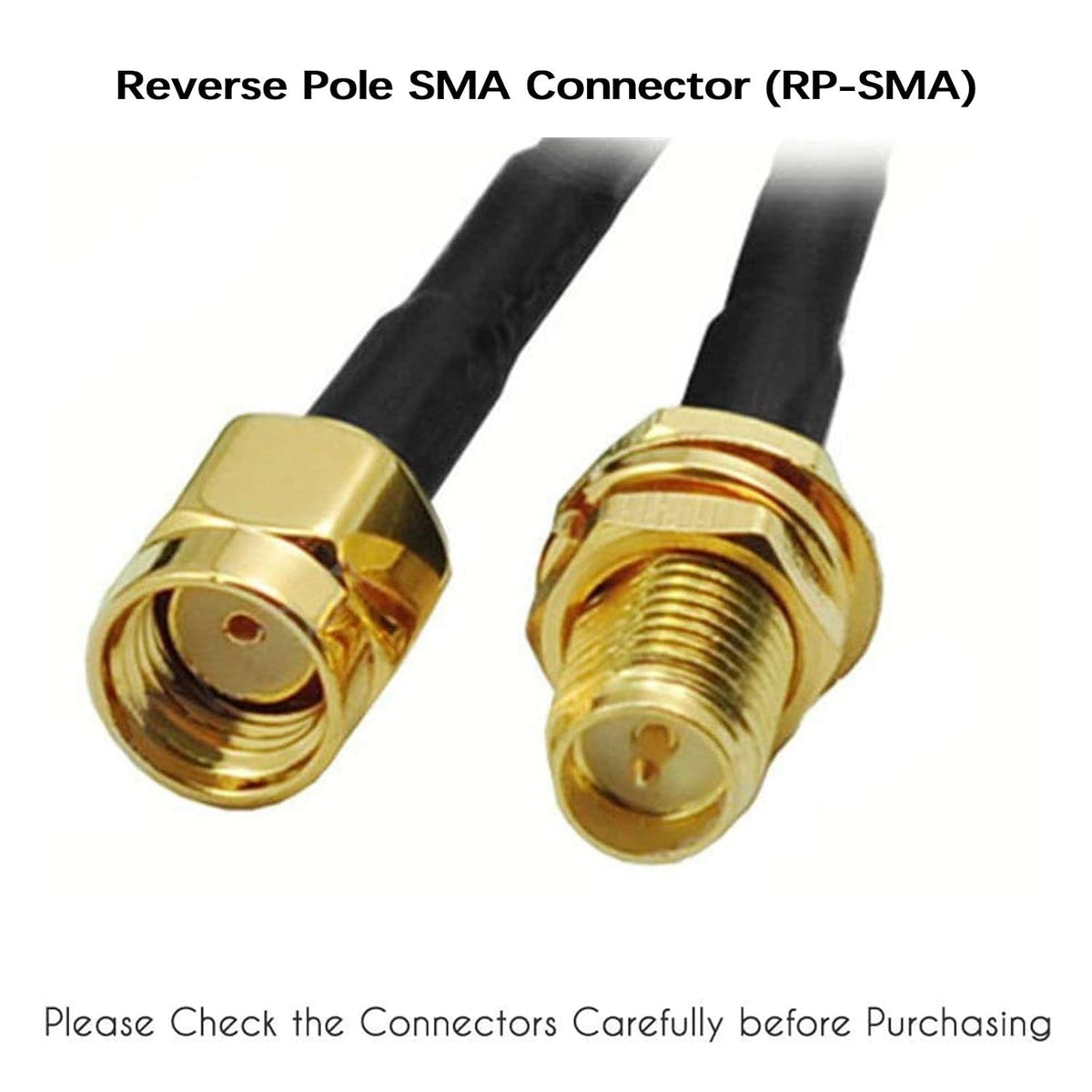 2Pack 33ft WiFi Antenna Extension Cable RP-SMA Male to Female Connector B9503