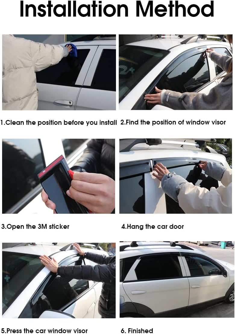 4PCS Dark Smoke Window Deflectors F22551