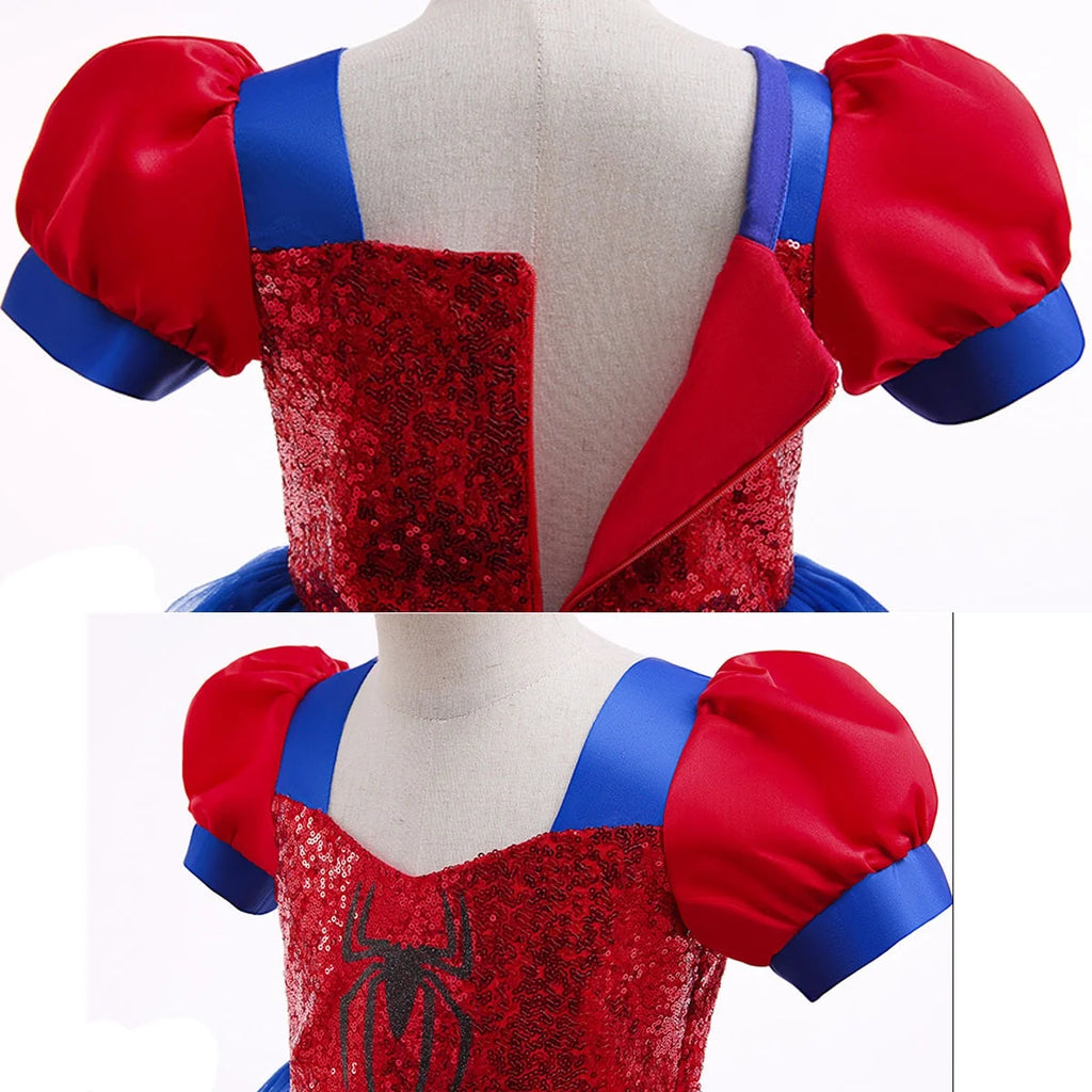 Girls Spiderman Cosplay Dress with Eyemask R6868