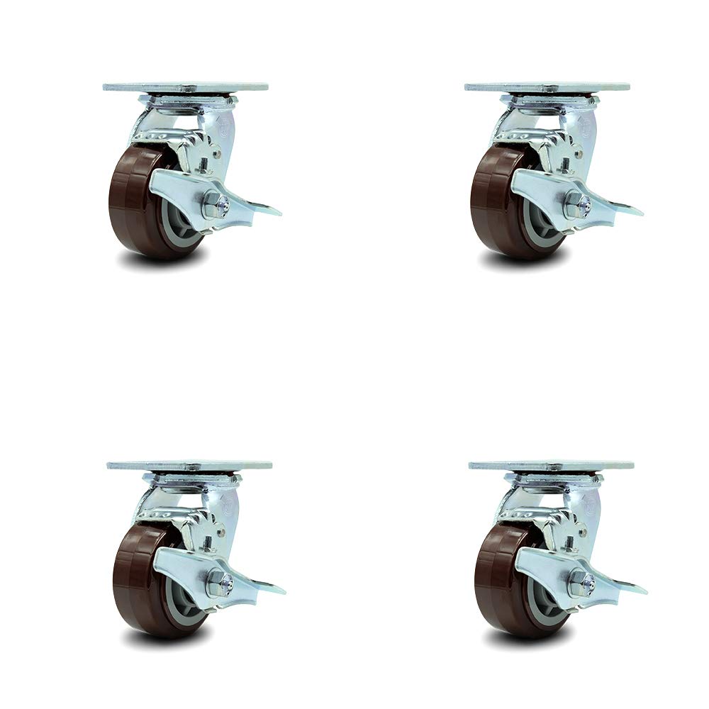 Heavy Duty Swivel Caster, Non-Marking Polyurethane Wheel, 8 Size Pack of 2 V792