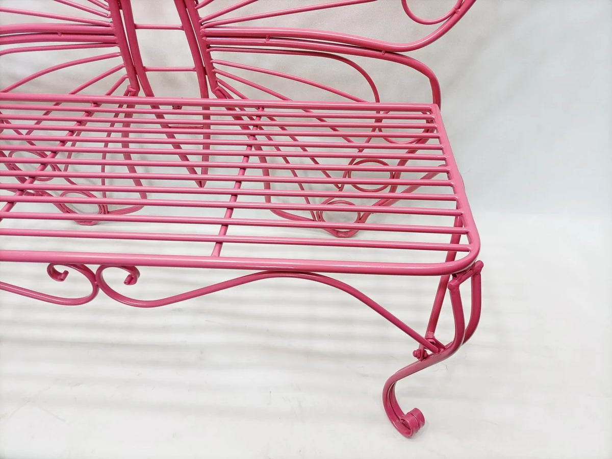Pink Metal Butterfly Bench Q914