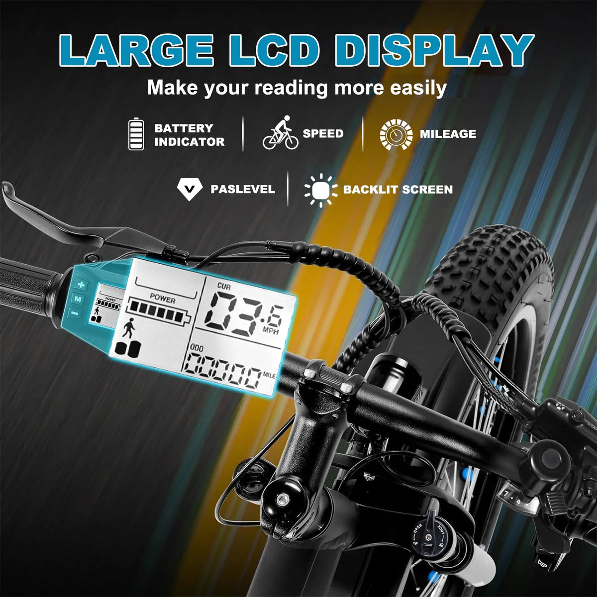 48V 1000W Dual Motors 26 x 4 Fat Tire 7-Speed Electric Mountain Bike N62533