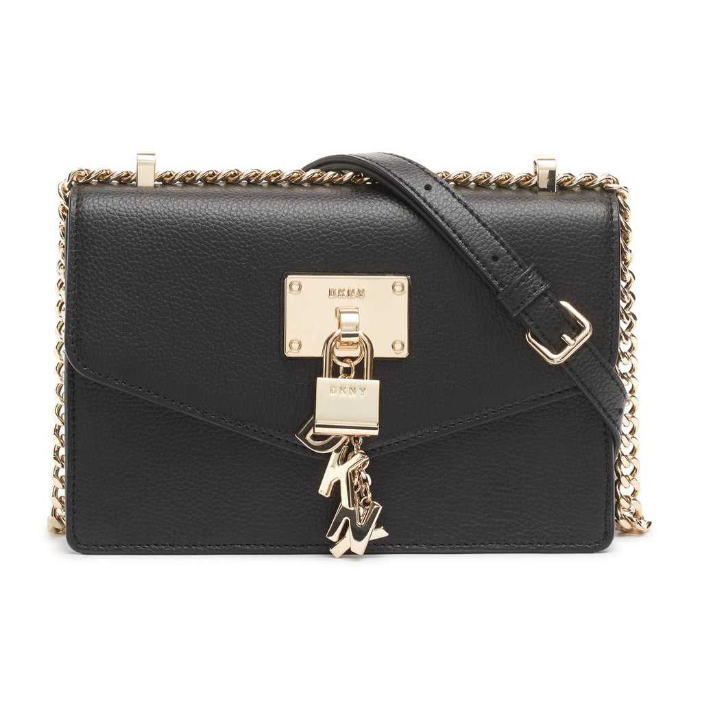 Leather Flap Shoulder Bag Black/Gold D446634