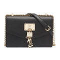 Leather Flap Shoulder Bag Black/Gold D446634