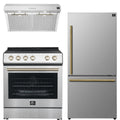 30 Electric Range, Range Hood and Refrigerator in Stainless Steel F8988