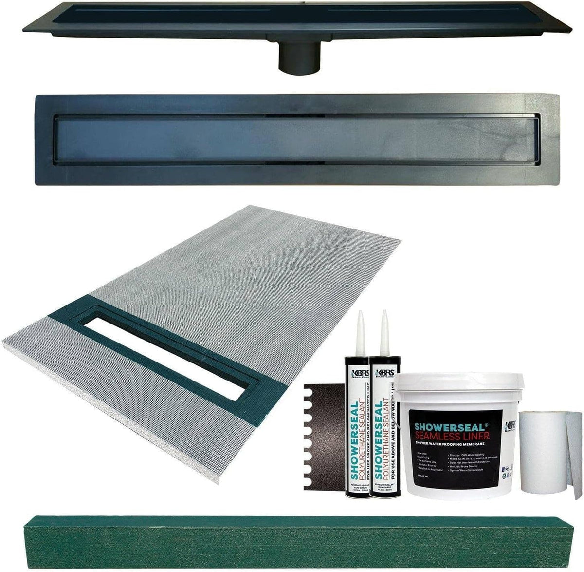 36” x 72” Linear Drain Shower Kit with ABS Drain Body L9377