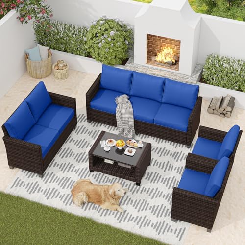5-Piece PE Rattan Sectional Sofa Set with Storage Table I2459