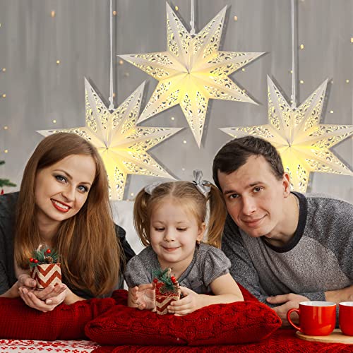 Star Paper Lanterns Lampshade with LED Light 20 Inches Warm Yellow F8750