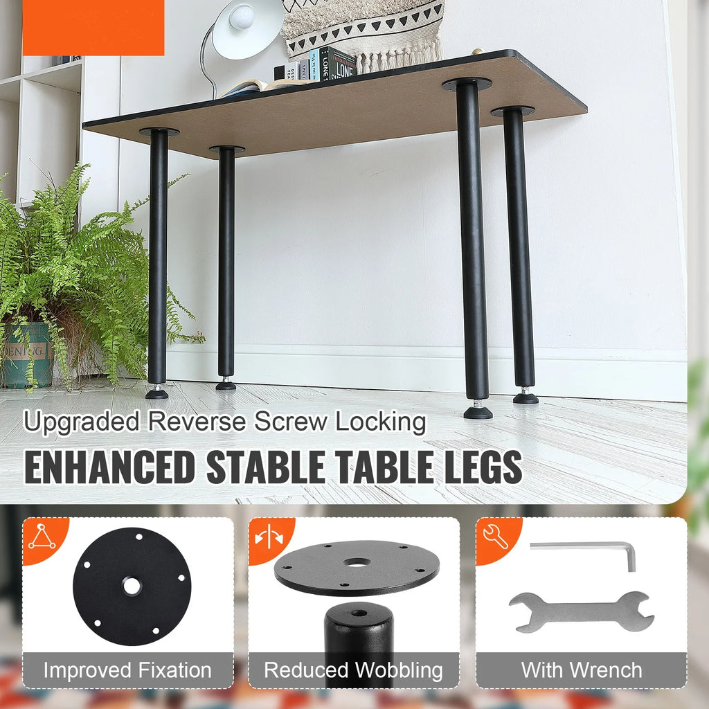 28" Solid Steel Adjustable Desk Legs Set of 4 Black M5110