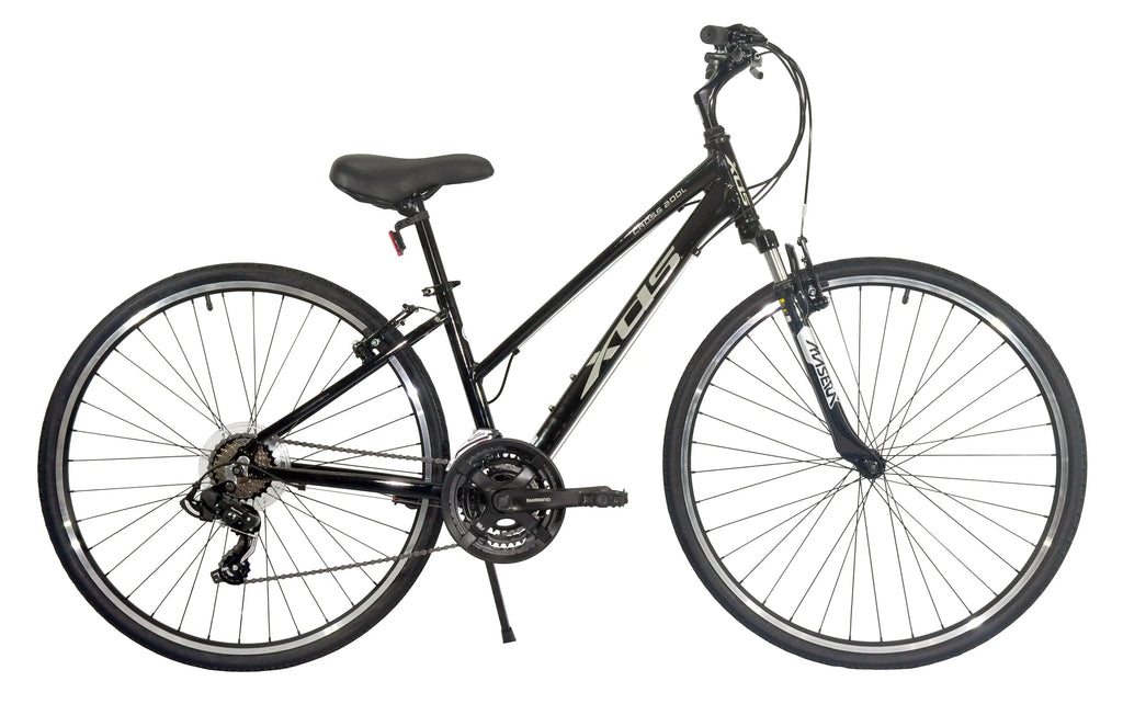 Women's 700C Hybrid Bike, Shiny Black, 17" E191197