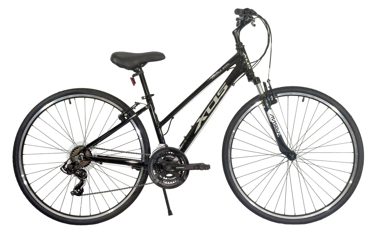 Women's 700C Hybrid Bike, Shiny Black, 17" E191197