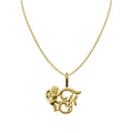 14K Yellow Gold Cherub Pendant Necklace with 18" Chain Q855121
