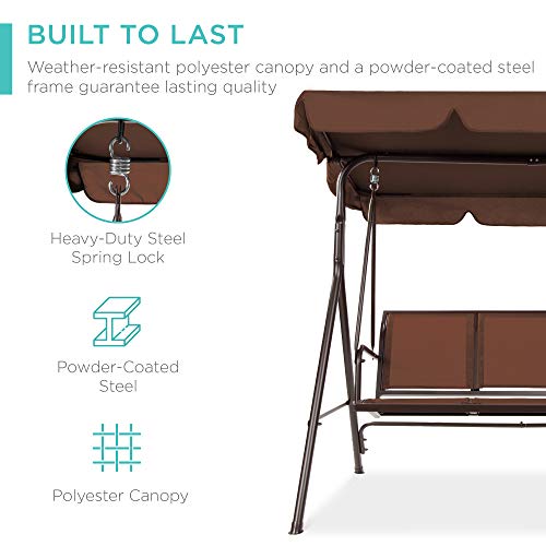 2-Seater Outdoor Adjustable Canopy Swing Glider E237